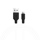 Кабель Hoco X21 Plus Lightning силіконовий для швидкого заряджання та синхронізації пристроїв 1 м чорний із білим