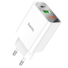 Мережевий зарядний пристрій Hoco C100A PD20W QC3.0 для смартфонів і ґаджетів із цифровим дисплеєм два порти білі