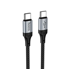 Кабель Hoco X102 Fresh Type-C для заряджання та передавання даних 60 W чорний 1 м з текстильним обплетенням 3 А