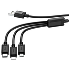 Кабель Hoco X74 3 в 1 для заряджання смартфонів і планшетів Lightning Micro USB Type C чорний