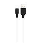 Кабель Hoco X21 Plus силіконовий для заряджання Micro USB 1 м чорно-білий для смартфонів і планшетів із захистом від перегрівання
