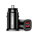 Автомобильное зарядное устройство Baseus Square Dual USB 30W для быстрой зарядки смартфонов и планшетов