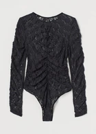 Боди H&M XS Черный 0904026_черн.орнамент