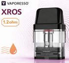 Картридж сменный для электронной сигареты Vaporesso XROS 1.2 ohm с верхней заправкой на 2мл