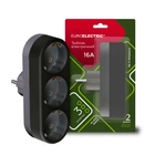 Сетевой разветвитель EUROELECTRIC X3 16А Black с заземлением (EE-3-16A(black))