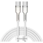 Кабель Baseus Cafule Metal Type-C to Type-C 100W 2m White (CATJK-D02) [71409].