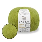 Gazzal Super Kid Mohair, Оливковий №64422 - супер кід мохер, тонка пряжа для ажурних виробів і павутинок, 25 г/237 м