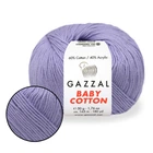 Пряжа Gazzal Cotton Baby, Бузок №3420, 50 г/165 м, Газзал Бебі Коттон бавовна з акрилом, демісезон, нитка для в'язання