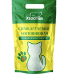 Наполнитель Хвостик силикагель мелкий с зелеными гранулами, 10 л