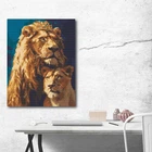 Алмазна мозаїка Король Лев і левиця 40×50 см №OD0320, картина стразами, набір для творчості, подарунок, декор, Origami