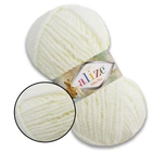 Alize Softy Plus, Светло-молочный №62 - плюшевая толстая пряжа, 100г/120м, Ализе Софти Плюс для вязания пледов, игрушек, детской одежды