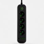 Сетевой фильтр-удлинитель 4 розетки 3xUSB-A 1xUSB-C 3м черный HP-5-38M