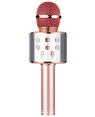 Портативный караоке-микрофон WS-858 с поддержкой Bluetooth розовое золото