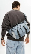 Чоловіча сумка-бананка через плече для ноутбука Sambag Urban Pro блакитна міська 61057