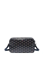 Премиальная сумка через плечо Goyard темно-синего цвета.