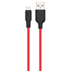Кабель USB Hoco X21 Plus Silicone Micro 3a 2m Чорний, red