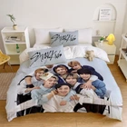 Полуторний комплект постільної білизни Stray Kids з мікросатину 150×215 см, простирадло 150×220 см, 2 наволочки 50×70 см