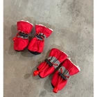Обувь водонепроницаемая на меху для собак "Шнурочки" со светоотражающей полосой, красный 2 Multibrand 000355192