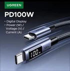 Кабель Ugreen Type-C PD 100W (1m) Black з дисплеєм