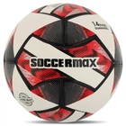 Мяч футбольный №5 PU ламинированная гибридная сшивка HYBRID SOCCERMAX FB-4126 (PU, белый-красный)