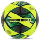 Мяч футбольный №5 PU ламинированная гибридная сшивка HYBRID SOCCERMAX FB-4126 (PU, желтый-зеленый)