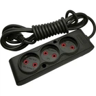 Сетевой удлинитель TECCO 1.5м 3 поста black (8681277843556)