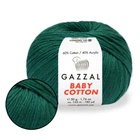 Пряжа Gazzal Cotton Baby, Изумруд №3467, 50 г/165 м, Газзал Беби Коттон хлопок с акрилом, демисезон, нить для вязания