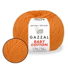 Пряжа Gazzal Cotton Baby, Оранж №3416, 50 г/165 м, Газзал Бебі Коттон бавовна з акрилом, демісезон, нитка для в'язання