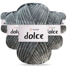 Упаковка YarnArt Dolce, Серый №760 - 5 мотков по 100 г 120 м, плюшевая пряжа для игрушек, пледов и аксессуаров