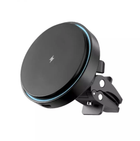 Автотримач Proove Light Circle MagSafe 15W з бездротовою зарядкою на дефлектор для телефону, магнітний, чорний