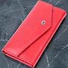 Женский кошелек с геометрическим клапаном из натуральной кожи ST Leather 22545 красный