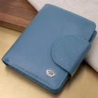 Красивый кожаный портмоне с монетницей снаружи для стильных женщин ST Leather 19457 бирюзовый