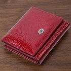 Компактний гаманець для жінок з натуральної шкіри лакованої ST Leather 22687 червоний