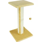 Когтеточка для кошек Lucky Pet дом "Верховина" (мех, бежевий) - 36х36х54 см