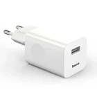 Зарядний пристрій Baseus Quick Charger 24W Мережевий адаптер USB зі швидкою зарядкою QC3.0, Білий