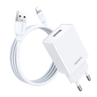 Мережевий зарядний пристрій Remax RP-U95 Kiddy 12 Вт USB-A з кабелем USB-A – Lightning 1 м білий