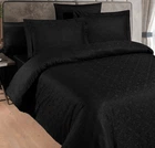 Турецкое постельное белье First Choice сатин-жаккард DARK Lamone Black евро