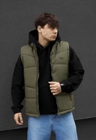 Жилетка мужская стаф оливковая с логотипом Staff fux olive logo XL (402519)
