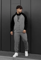 Спортивный Костюм Мужской Стафф Черный Серый Двухцветный Staff Evi Black & Gray S (402653)