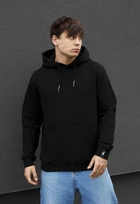 Мужское худи стаф черное спортивная кофта базовая Staff basic black S (402597)