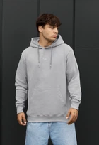 Мужской худи стаф светло-серый однотонный с логотипом Staff logo light gray XXL (402684)