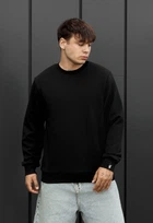 Мужской свитшот стаф черный однотонный базовый Staff black basic XL (402643)
