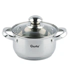 Нержавіюча каструля Nuovo Gusto GT-1500-24 24см, 6,1л, 1500Вт з ручкою для кухні з кришкою, біла