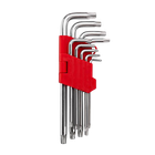 Набор ключей torx "звёздочка" INTERTOOL 9шт, длинные, Т10-Т50, CrV (41700)