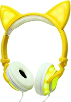 Дротові LED-навушники з котячими вушками UFT LX-L108 Yellow Жовті (UFTBL108Yellow)