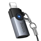 Перехідник HOCO UA36B C male to USB female OTG transparent adapter Black (6942007675635)