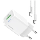 Зарядное устройство ColorWay C101A GaN Mini 20W PD PPS USB-C + USB-A QC4.0 + cable USB-C to USB-C black (CW-CHS062PDC-WT)