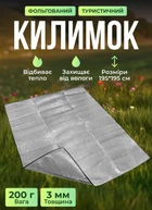 Каремат термо коврик SJ-0029-2 туристический подкладка влагозащитная в палатку 195*195 см фальгированная
