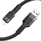 Кабель USB-A — Lightning HOCO, U110, USB Type-A, Lightning, 1.2 м, черный
