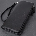 Практичный кожаный кошелек на три отделения ST Leather 23111 Черный